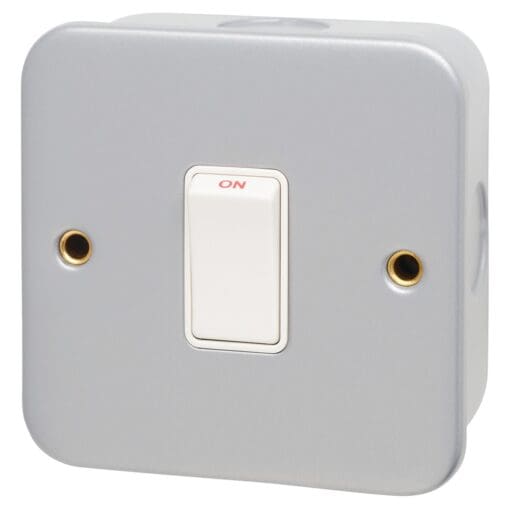 Hamilton Metalclad 20AX 1 Gang Double Pole Rocker White/White 475912
