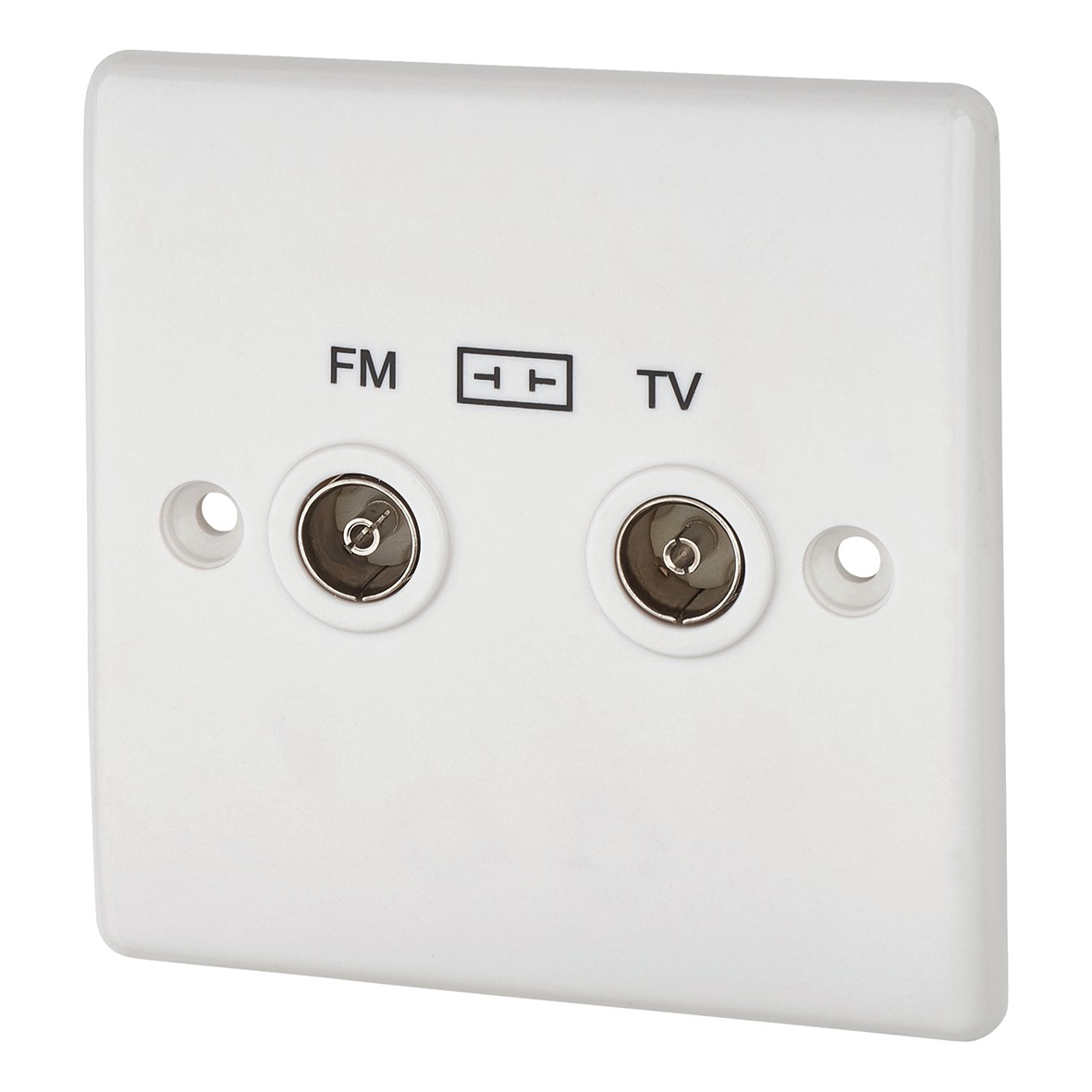 2 Gang Diplex Tv/Fm - White - Round Edge 478249