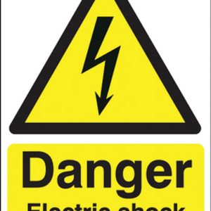 Danger Electric Shock Risk - 420 x 297mm - Rigid Plastic 482087