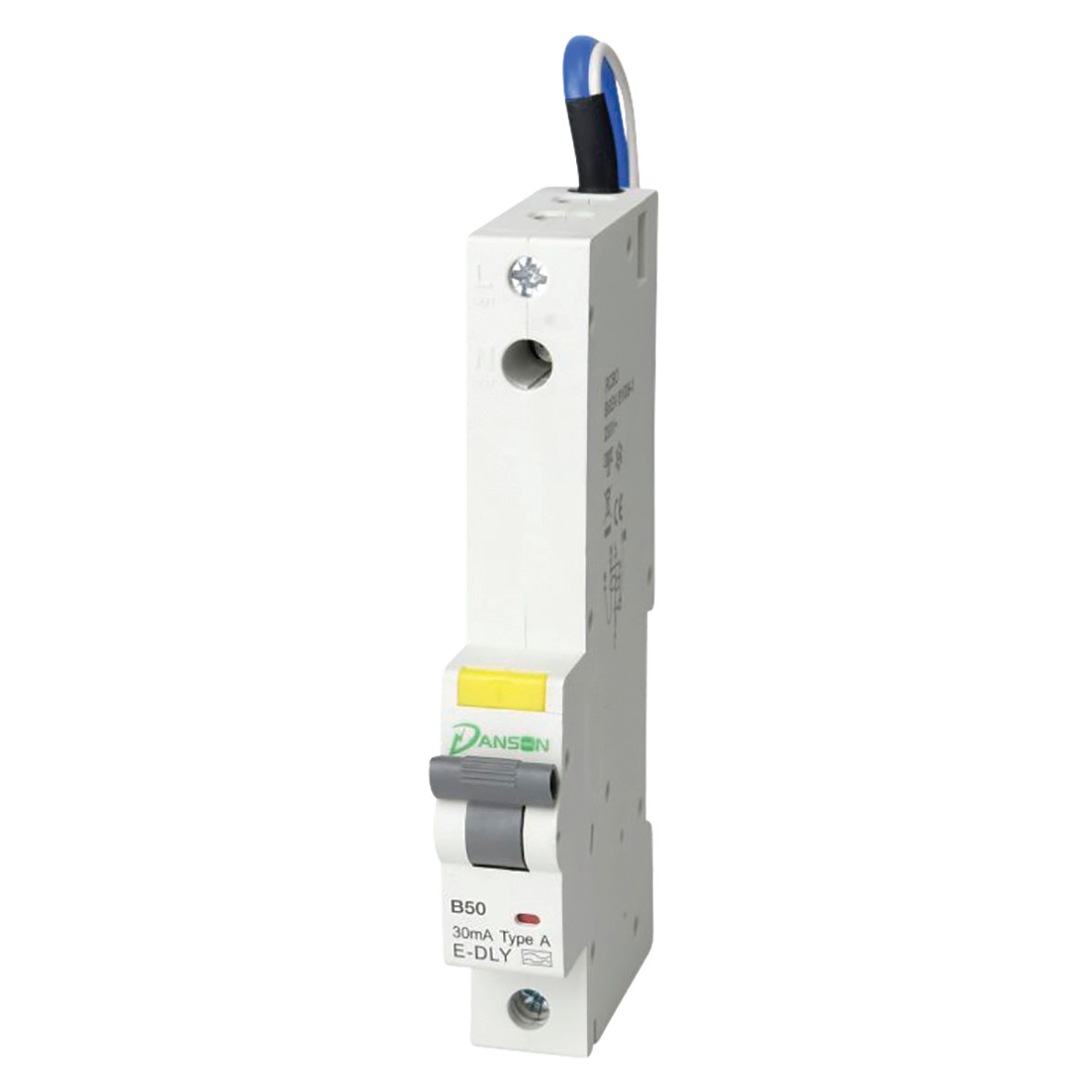 Danson 50A 30mA 6kA Single Pole RCBO - Type A - Curve B 485566