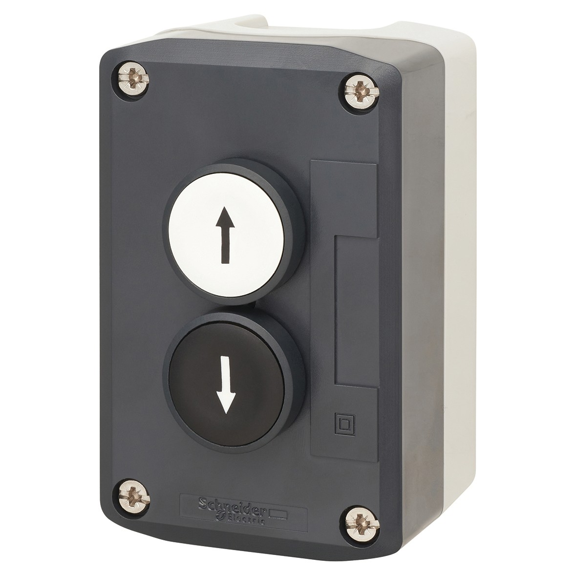 Schneider Enclosed Station Spring Return Flush Push Buttons - White/Bl 486256