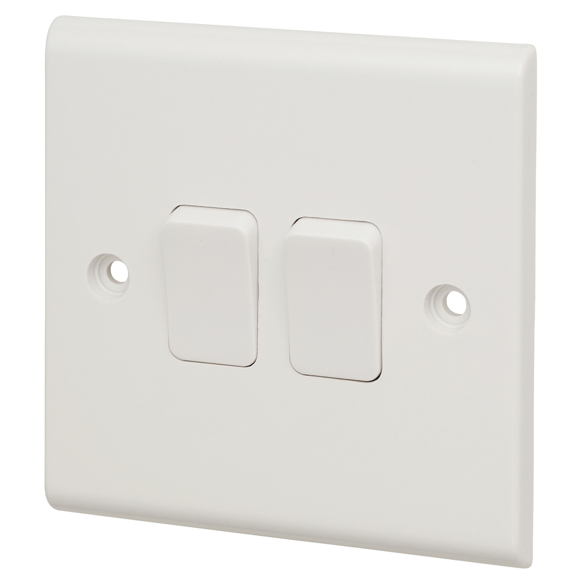 DETA 10A 2 GANG 2 WAY SINGLE POLE LIGHT SWITCH WHITE 488102