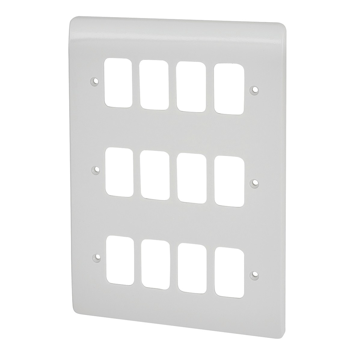 MK 12 Gang Grid Front Plate - White 488337