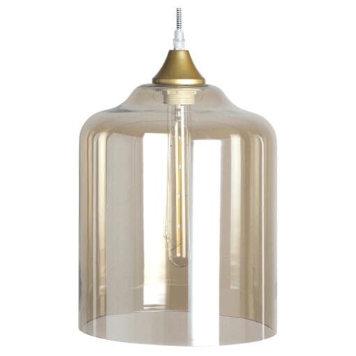 Amber Hand Blown Glass Wide Cylinder Shade 489418