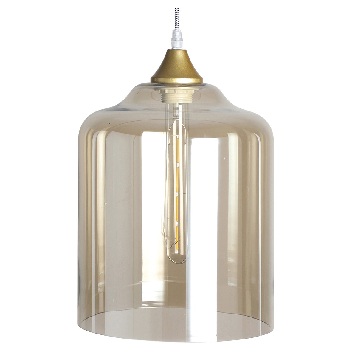 Amber Hand Blown Glass Wide Cylinder Shade 489418