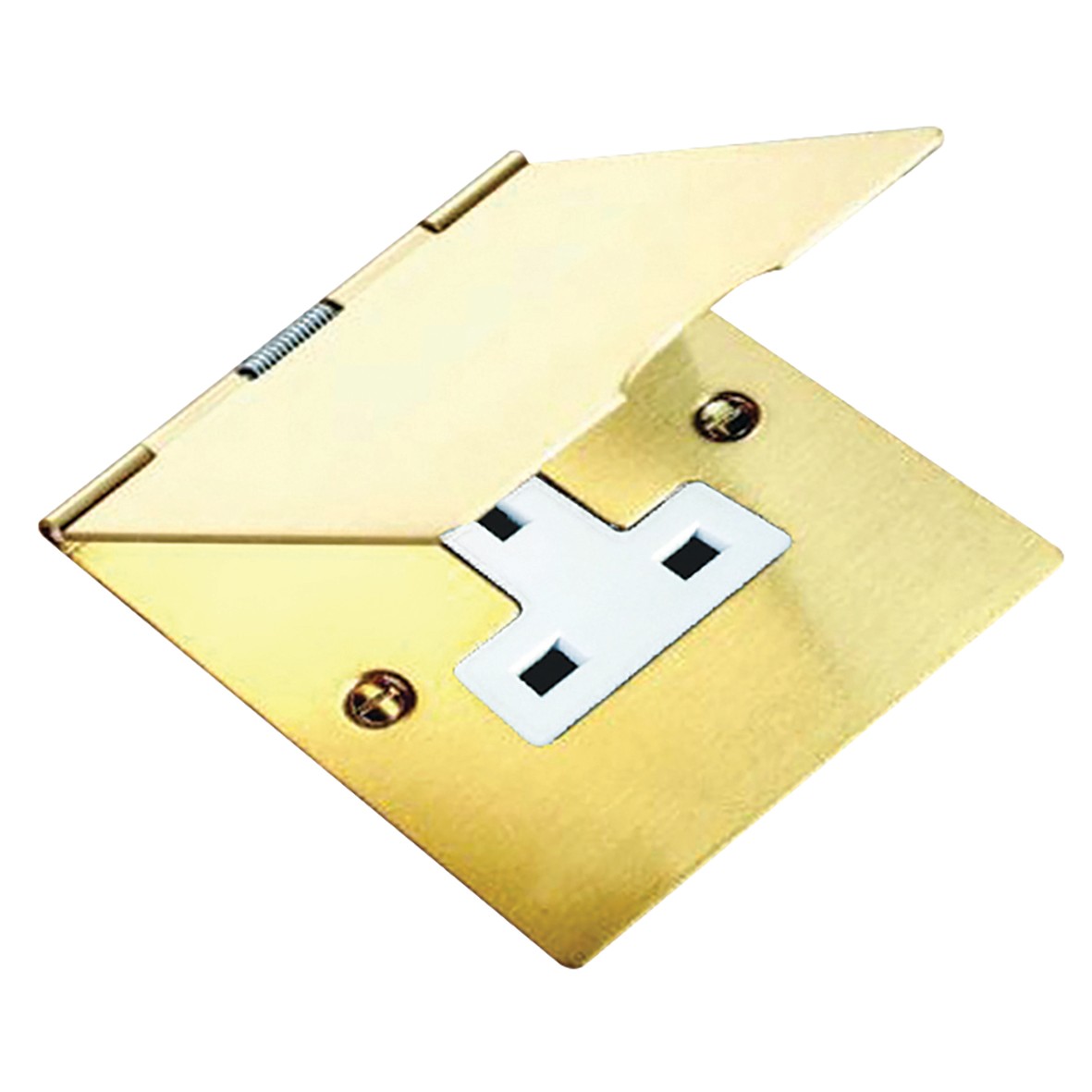 Hamilton Sheer 13A 1 Gang Unswitched Floor Socket - Polished Brass with 491576