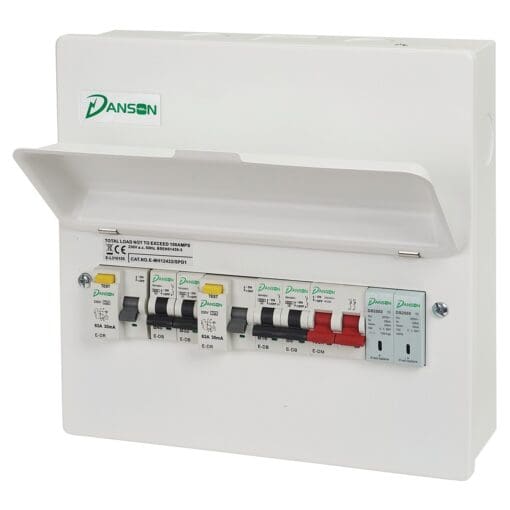Danson Split Load Dual RCD 12 Modules Metal Consumer Unit SPD 2 x Type 494201