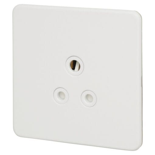 Knightsbridge 5A Unswitched Round Pin Socket - Matt White with White In 495972