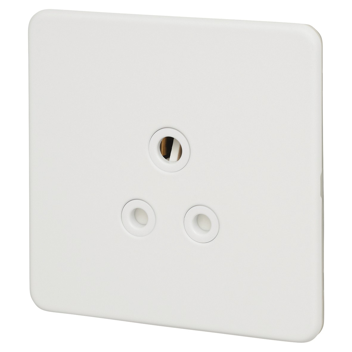 Knightsbridge 5A Unswitched Round Pin Socket - Matt White with White In 495972