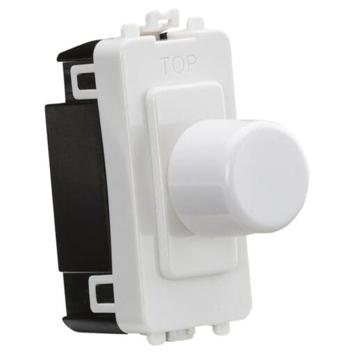 Knightsbridge 10-100W 1 Gang 2 Way Push On/Off Rotary LED Metal Clad Gr 499882