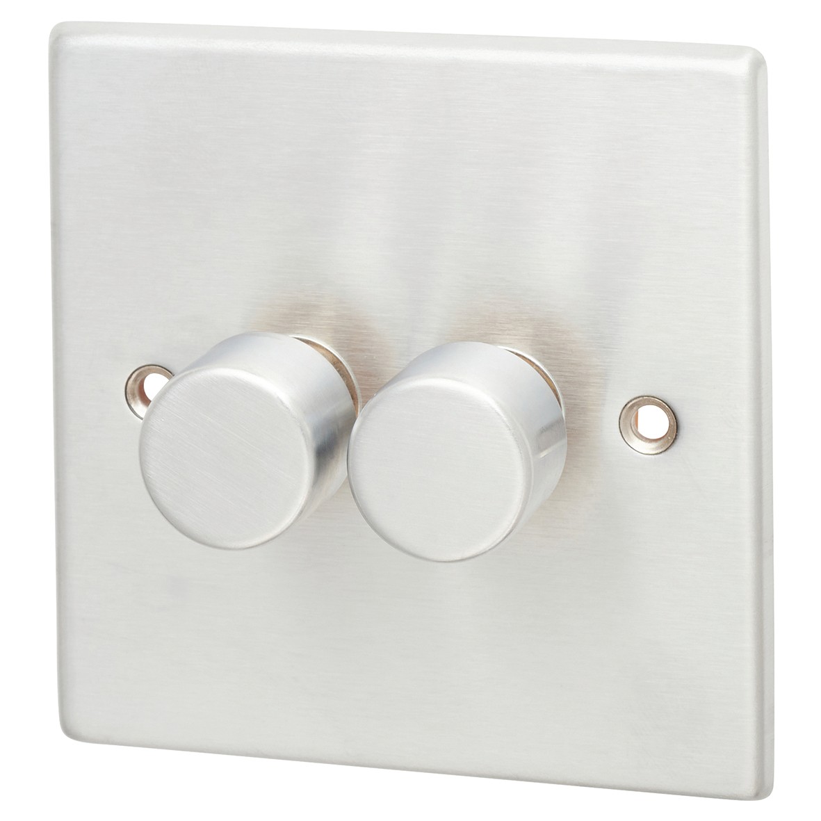 Hamilton Hartland 100W 2 Gang 2 Way LED Dimmer Switch - Satin Chrome 506677