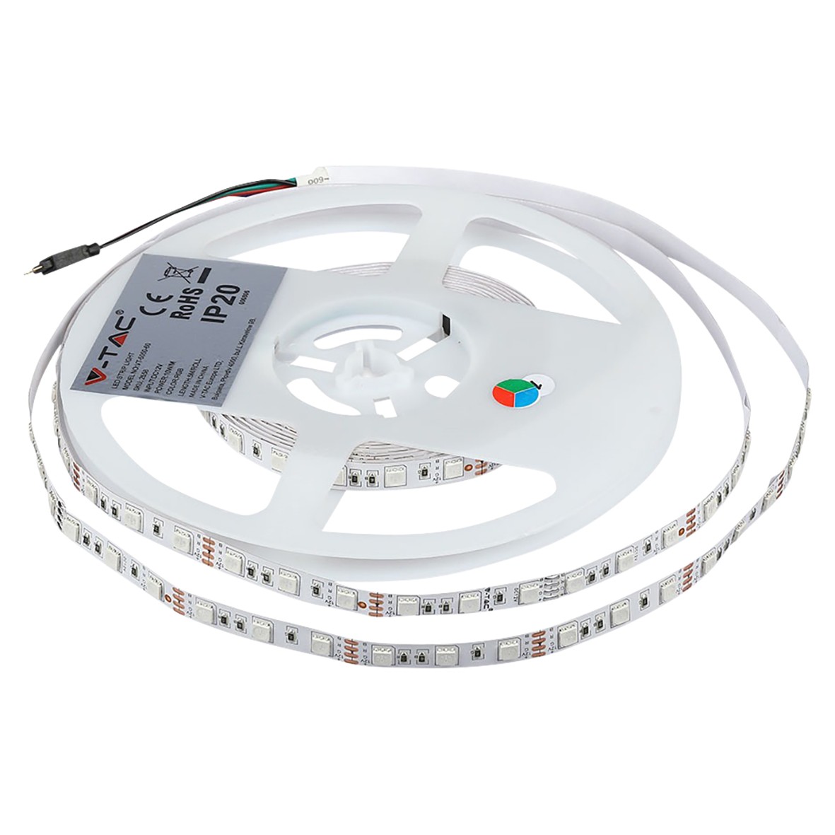 V-TAC 10W Flexible LED Cabinet Strip Light - IP20 - 5000mm - 1000 lumen 508834