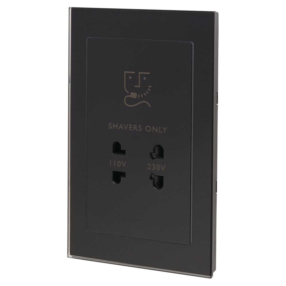 Retrotouch Shaver Socket - Black Plain Glass 511642