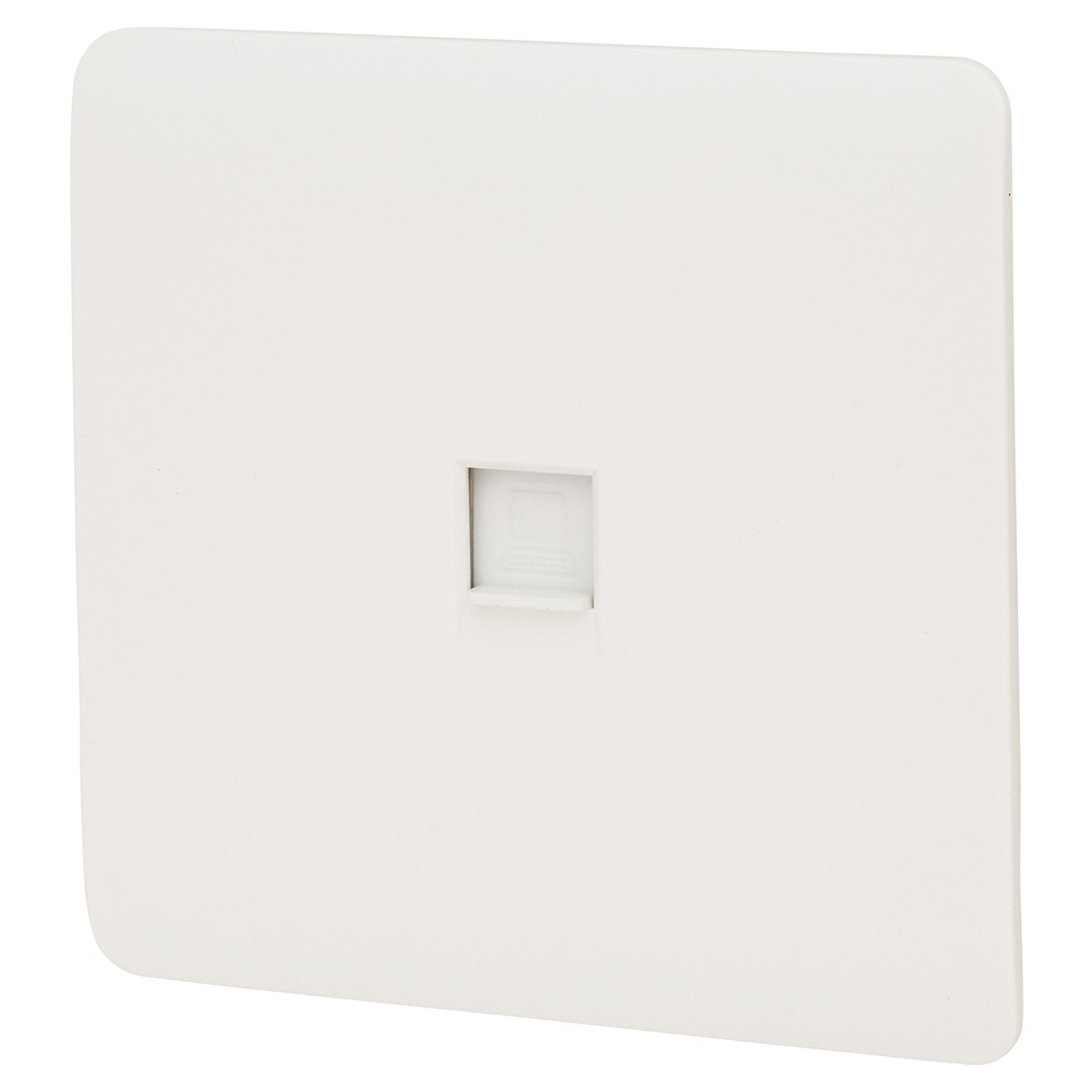 Trendi 1 gang Cat 5 / 6 RJ45 PC Socket - White 512269