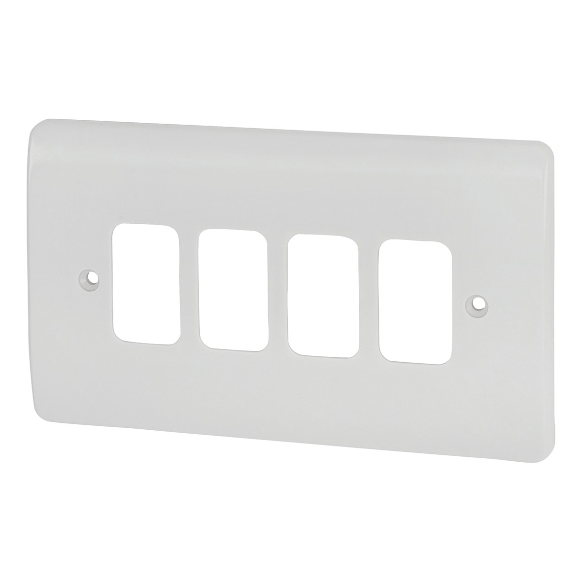 MK 4 Gang Grid Front Plate - White 512515