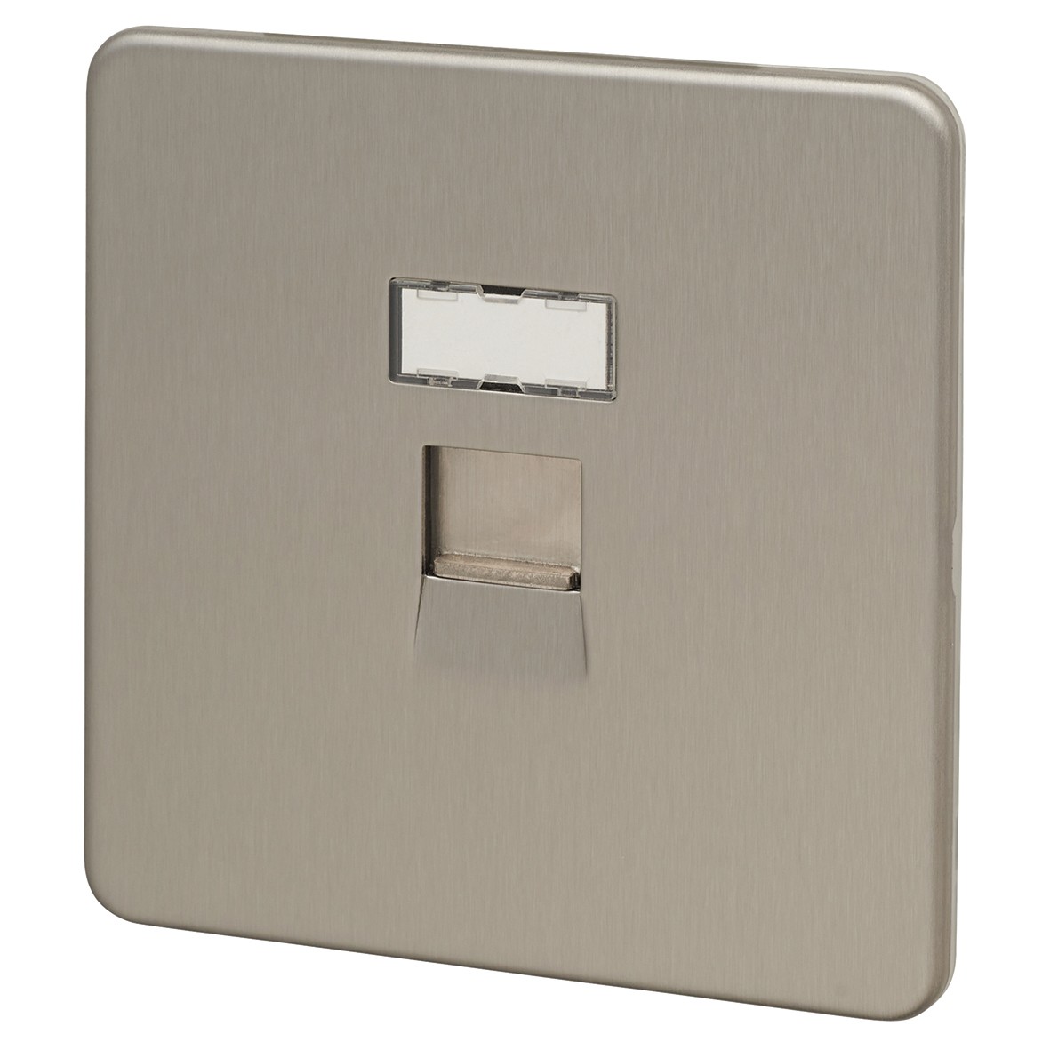 Knightsbridge RJ45 Network Outlet - Brushed Chrome 513319