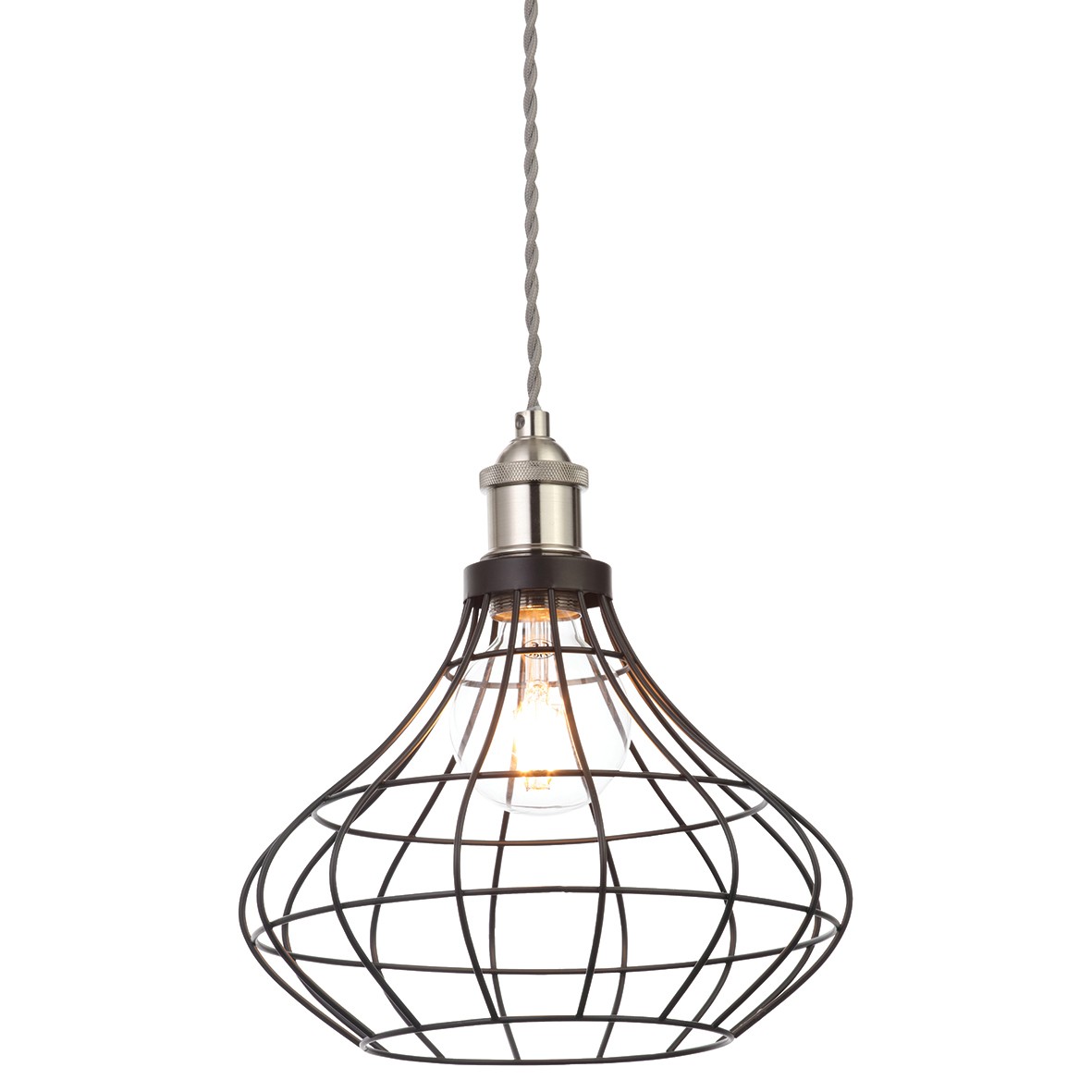 Forum Castor Onion Wire Shade - Matt Black 520057