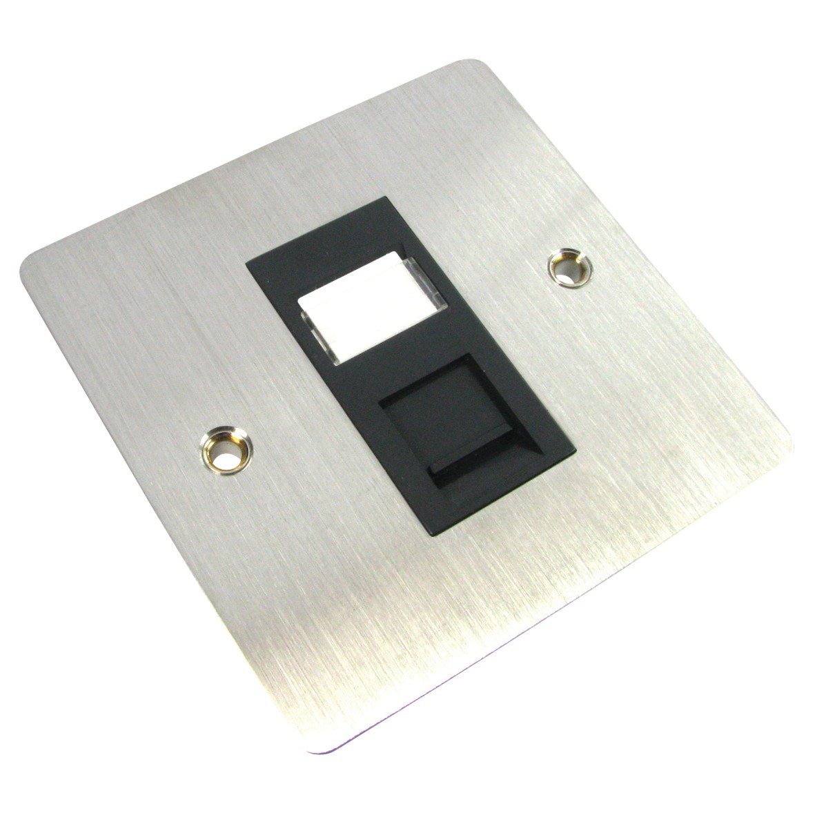 Brushed Chrome RJ45 - 1 Gang and ID Window 525176