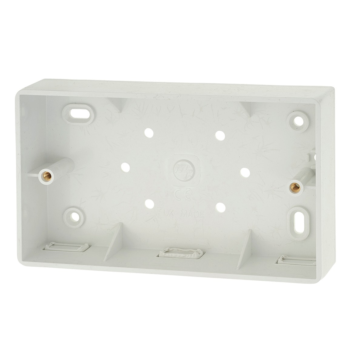 Marshall Tufflex 2 Gang 32mm Round Pattress w/Trunking Knockout 527896