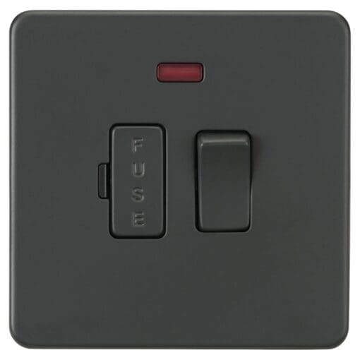 Knightsbridge 13A 1 Gang Screwless Flat Plate Switched Fused Spur with 528740