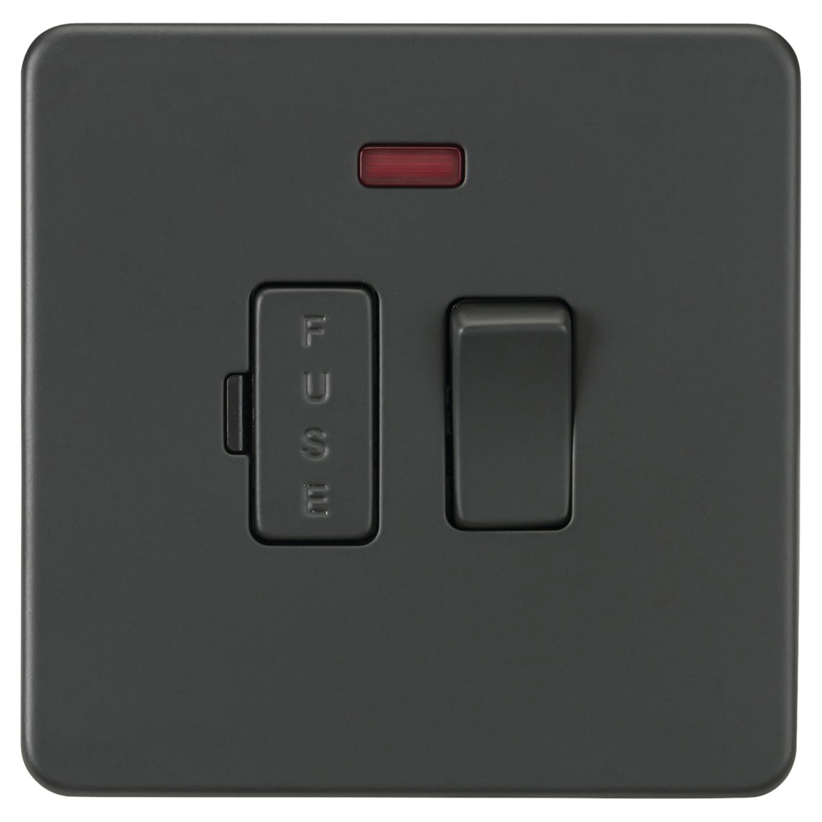 Knightsbridge 13A 1 Gang Screwless Flat Plate Switched Fused Spur with 528740