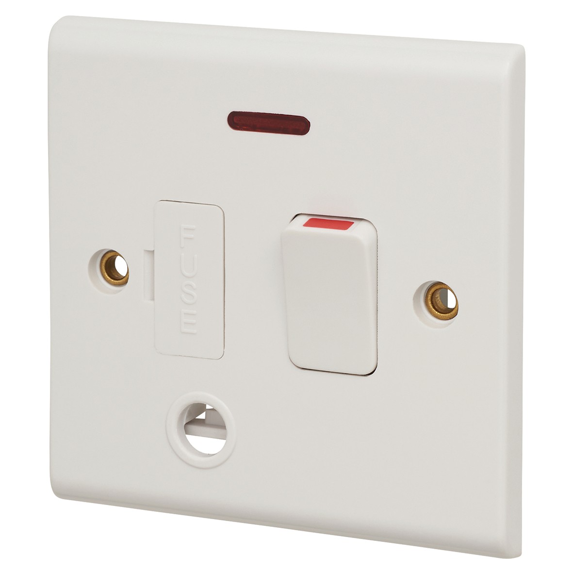 Deta 1 Gang Switch Spur Neon & Flex Outlet - White 529146
