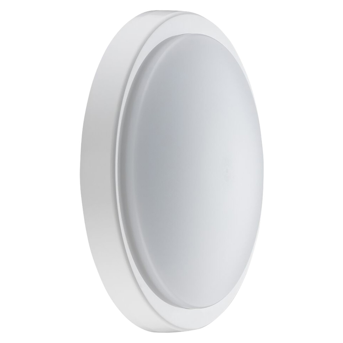 Luceco 17W LED Round Outdoor Bulkhead Light - IP54 - 4000K - White with 529336