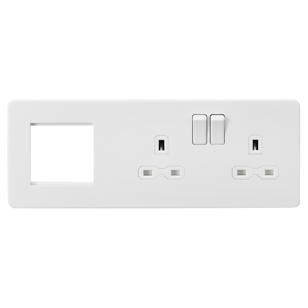 Knightsbridge 2 Module Multimedia Faceplate & 13A 2G DP Switched So 530926