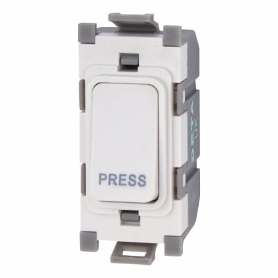 Deta 10A 2 Way Single Pole Printed Switch Module - Press - White 534270