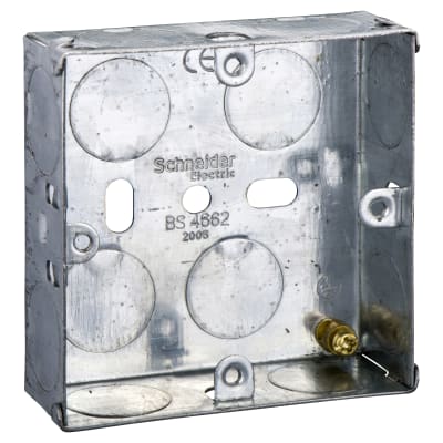 10x Schneider 1 Gang Flush Mounting Box with Knockout - 25mm- Galvanised 536078