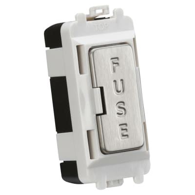 Knightsbridge 13A Fused Spur Grid Switch - Brushed Chrome 536279