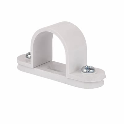 10x PVC Conduit Spacer Bar Saddles - 25mm - White 536859