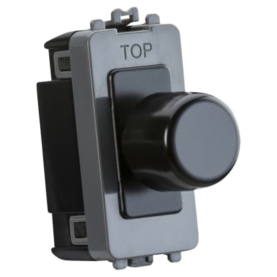 Knightsbridge 10-100W 1 Gang 2 Way Push On/Off Rotary LED Grid Dimmer S 537161