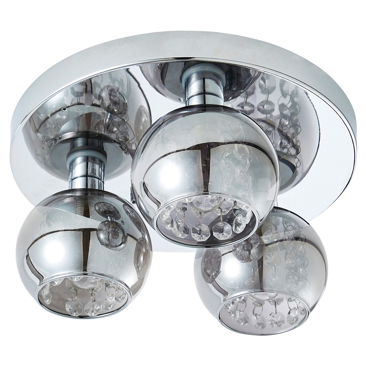 Forum Spa Megara 3 Light LED Bathroom Ceiling Light - IP44 - Chrome/Smo 538819