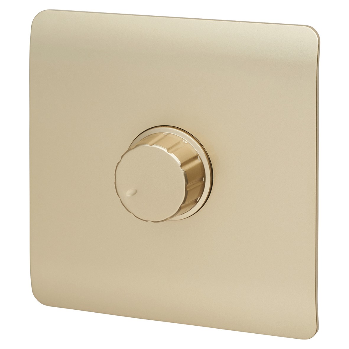 Trendi 200W 1 Gang 1 Way Screwless Dimmer Switch - Gloss Gold 540235
