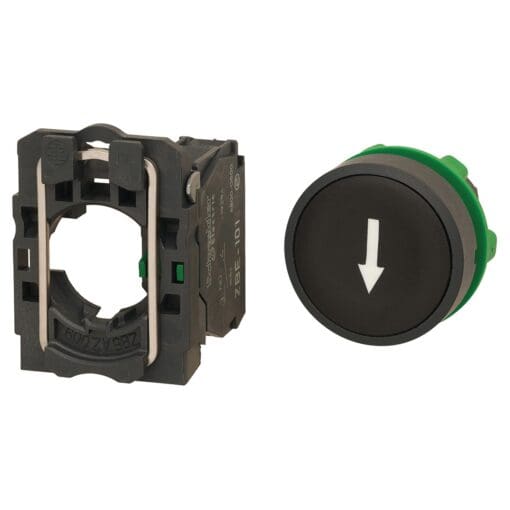 Schneider XB5 Series Flush Push Button Marked Arrow 1NO - Black 540811