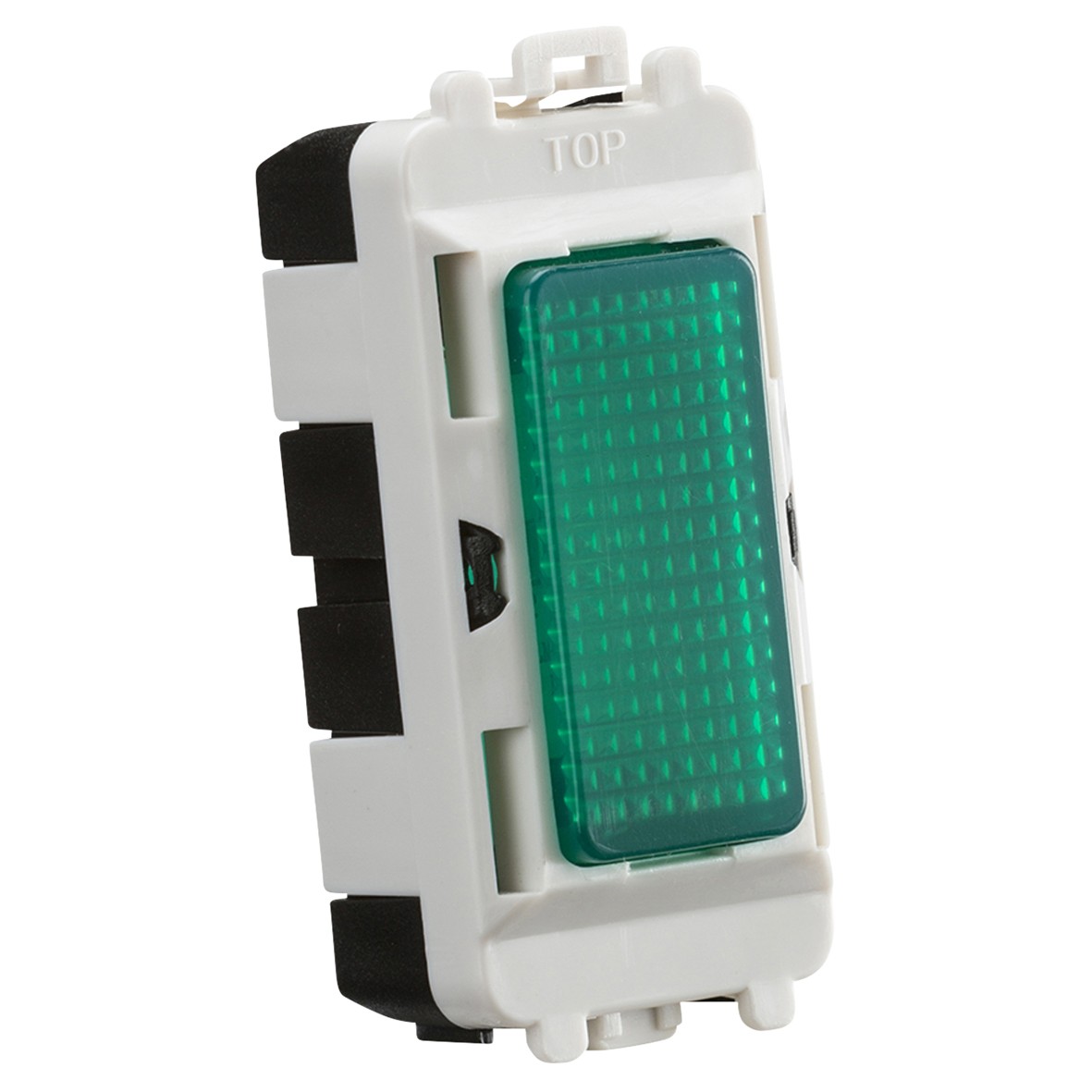 Knightsbridge 230V Green Indicator Grid Switch - White 546821
