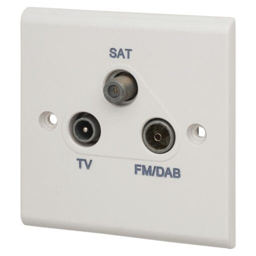 Deta 1 Gang TV/FM DAB Satellite Triplexar - White 559844