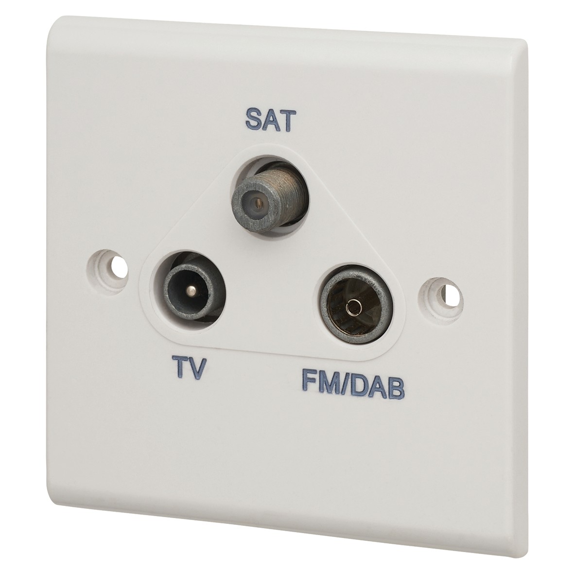 Deta 1 Gang TV/FM DAB Satellite Triplexar - White 559844