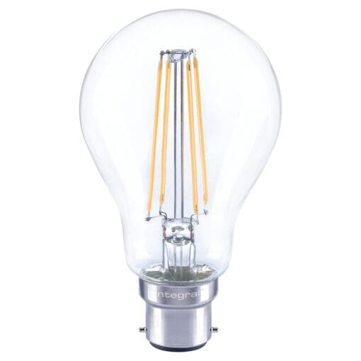 5x FULL GLASS GLS B22 806LM 7W EQ. TO 60W 2700K DIMM 80CRI 300Â° FILAME 565696