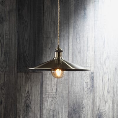 Forum Rigel Large Shallow Diner Shade - Brass 566345