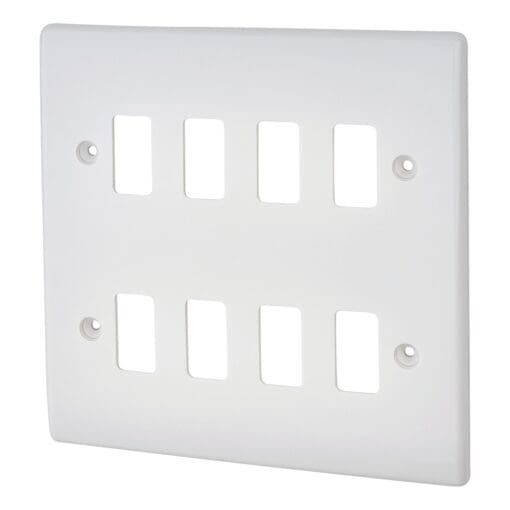 5x Grid Nexus Moulded 8 Gang Front Plate 566469