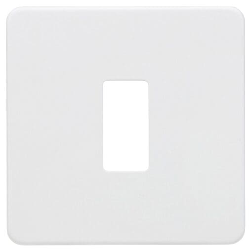 Knightsbridge 1 Module Screwless Grid Switch Faceplate - Matt White 567585