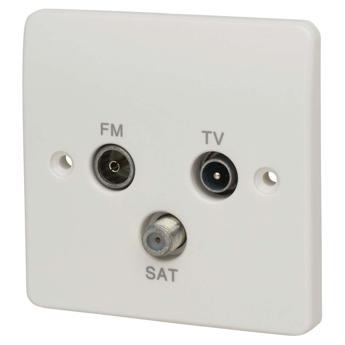 MK Logic Plus 1 Gang TV/FM/SAT Triplexer Outlet - White 568291