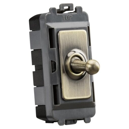 5x Knightsbridge 20AX 2Way Single Pole Toggle Grid Switch -Antique Bras 571187