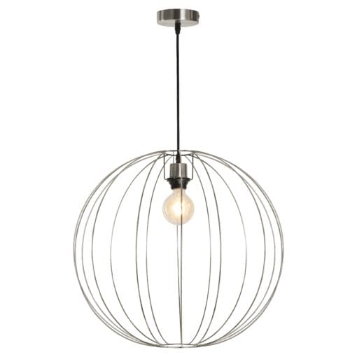 Altro Genoa Large Cage Ceiling Light Pendant - Satin Nickel 571704