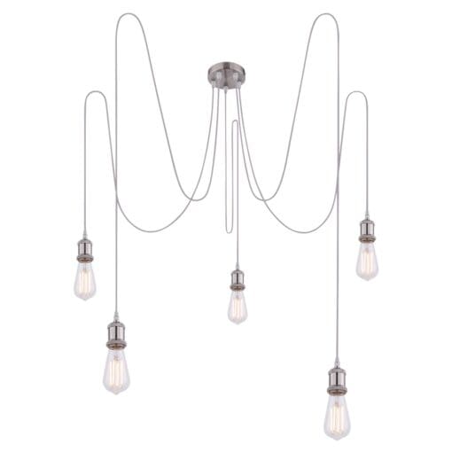 Globo Oliver 5 Light Ceiling Pendant Set - Brushed Chrome 572574