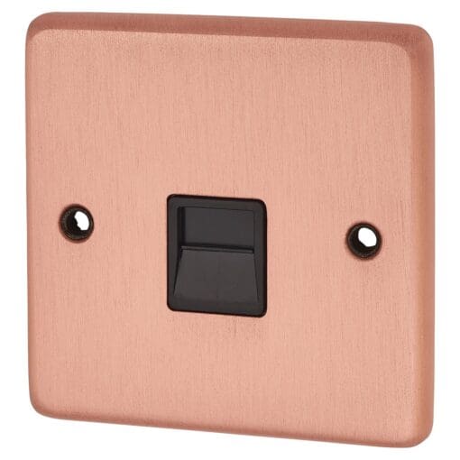 G&H Brassware 1 Gang Telephone Slave Socket - Brushed Copper 573183