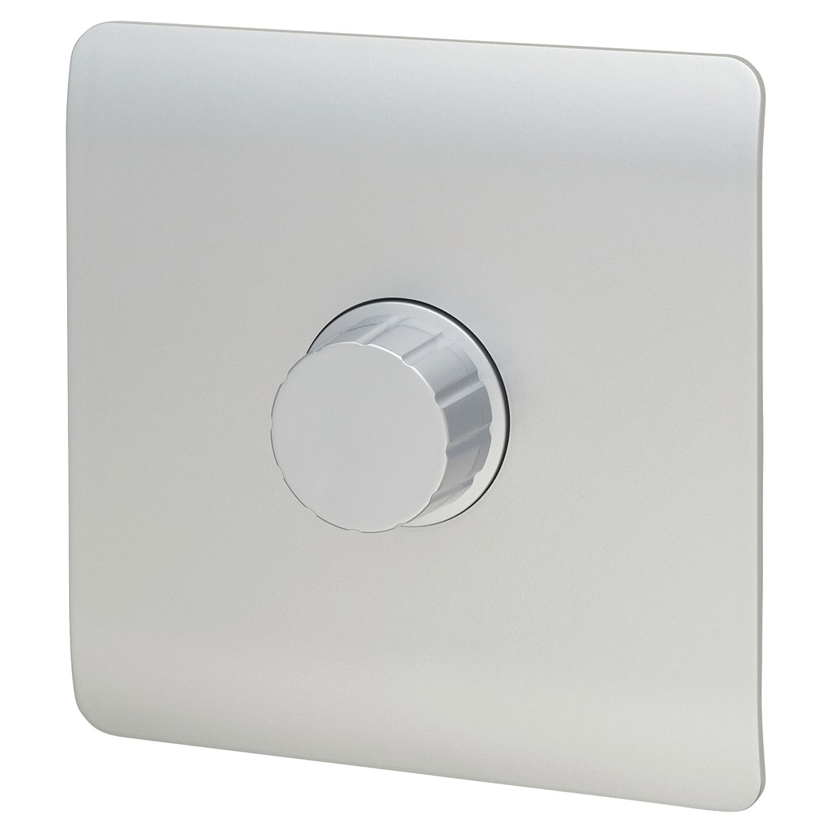 Trendi 200W 1 Gang 1 Way Screwless Dimmer Switch - Gloss Silver 581223
