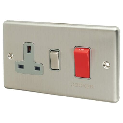 Eurolite Enhance Decorative 45A 2 Gang DP Cooker Switch & 13A Switc 581674